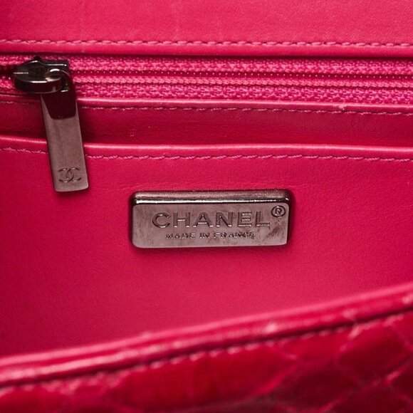 Chanel Fuchsia Python Classic Rectangular Mini Flap Bag - Picture 10 of 12